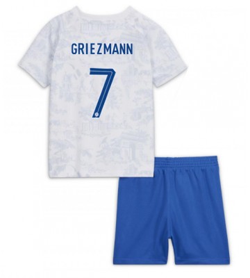 Lacne Dětský Futbalové dres Francúzsko Antoine Griezmann #7 MS 2022 Krátky Rukáv - Preč (+ trenírky)